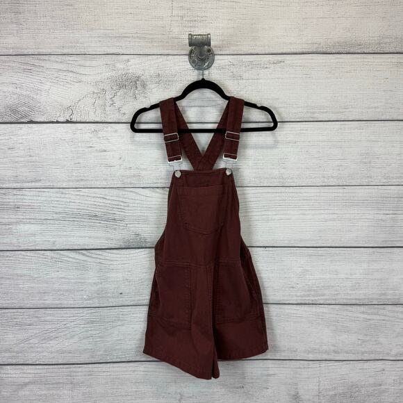 Roxy Women's Brown Cotton Summer Short Overalls Size Small - Picture 1 of 8
